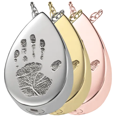 B&B Teardrop Handprint Pendant