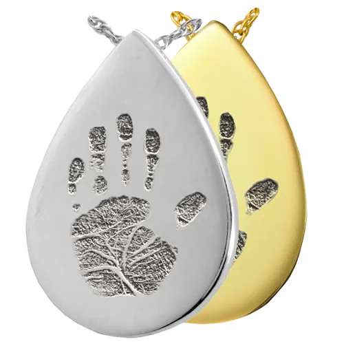 B&B Teardrop Handprint Pendant