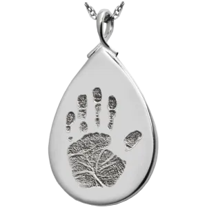 B&B Teardrop Handprint Pendant