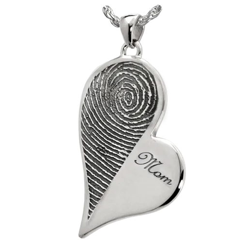 B&B Teardrop Heart Halfprint with Name Pendant