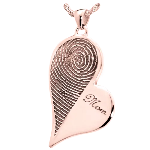 B&B Teardrop Heart Halfprint with Name Pendant