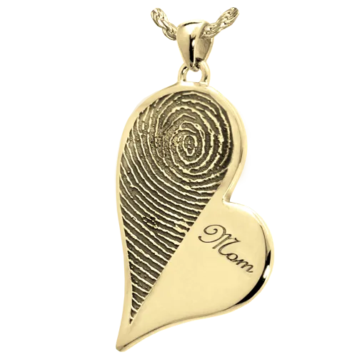 B&B Teardrop Heart Halfprint with Name Pendant