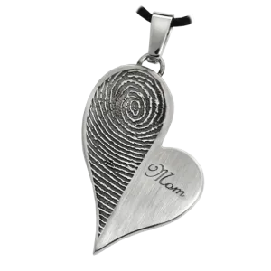 B&B Teardrop Heart Halfprint with Name Pendant
