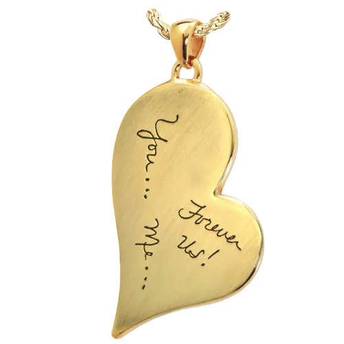 B&B Teardrop Heart with Handwriting Front Pendant
