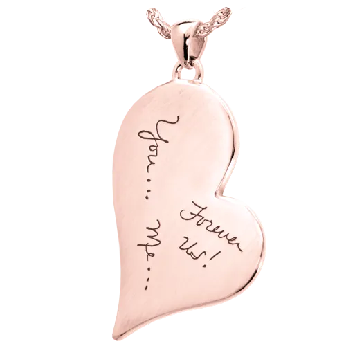 B&B Teardrop Heart with Handwriting Front Pendant