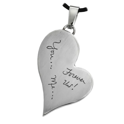 B&B Teardrop Heart with Handwriting Front Pendant