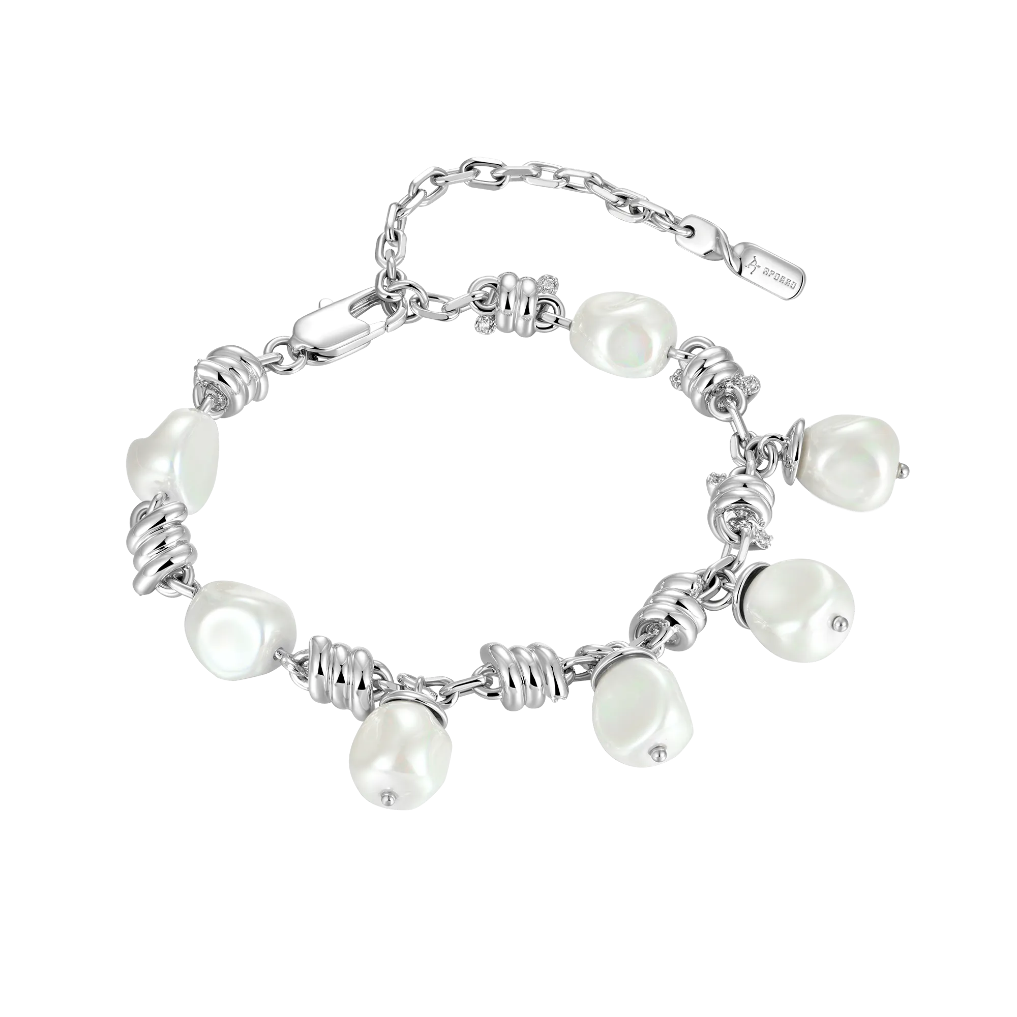 Barbed Wire Pearl Adjustable Bracelet - 8mm
