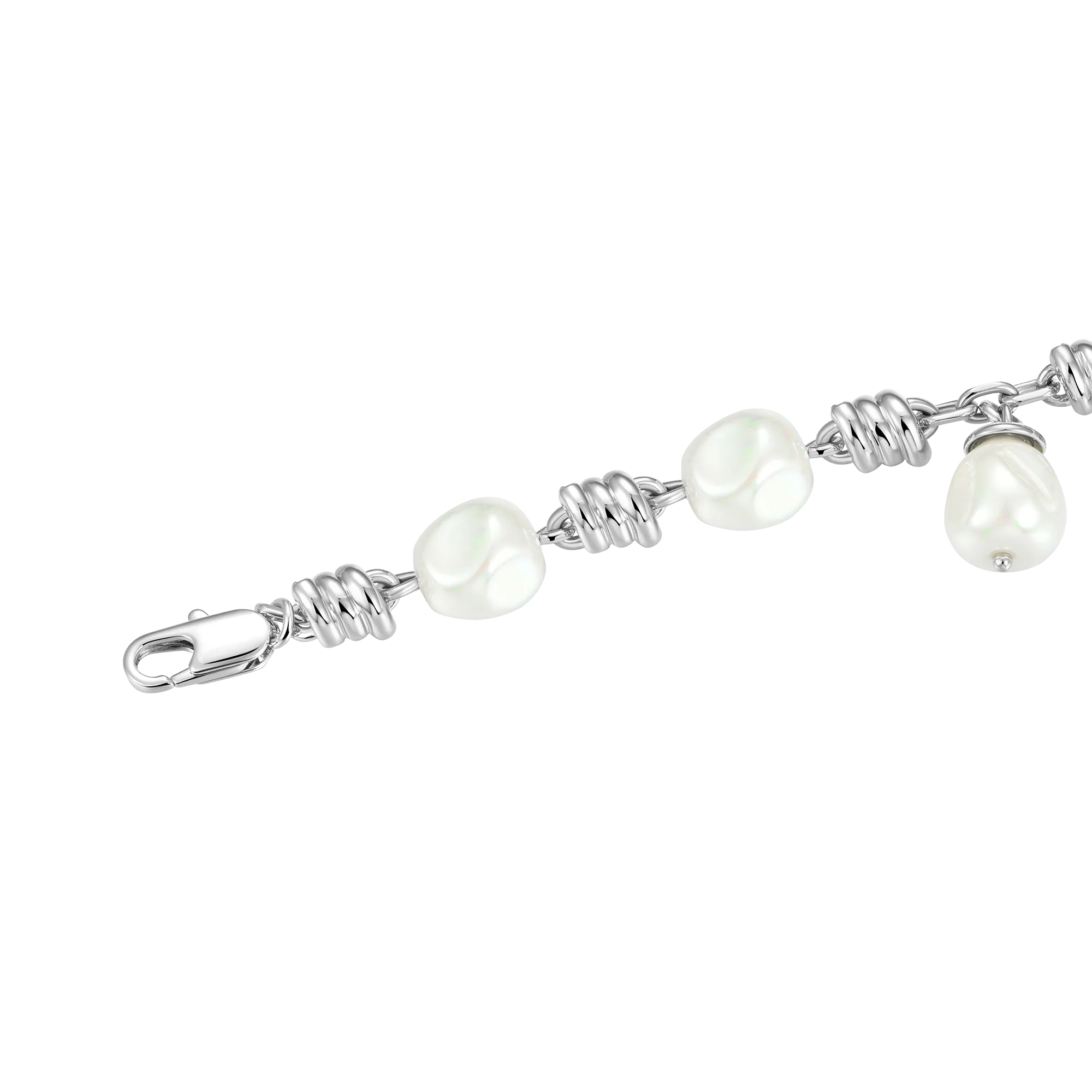 Barbed Wire Pearl Adjustable Bracelet - 8mm