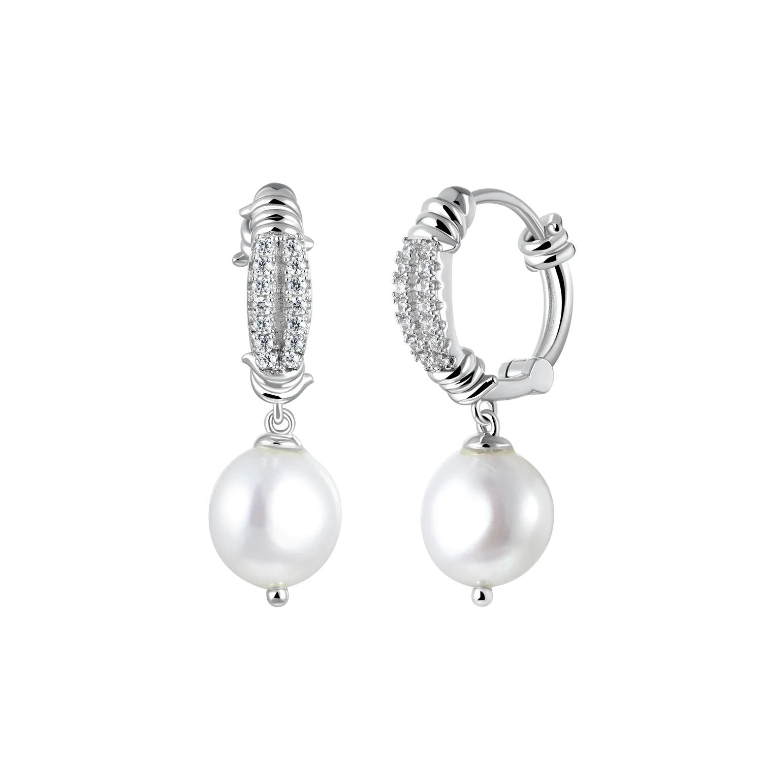 Barbed Wire Pearl Dangly Earring