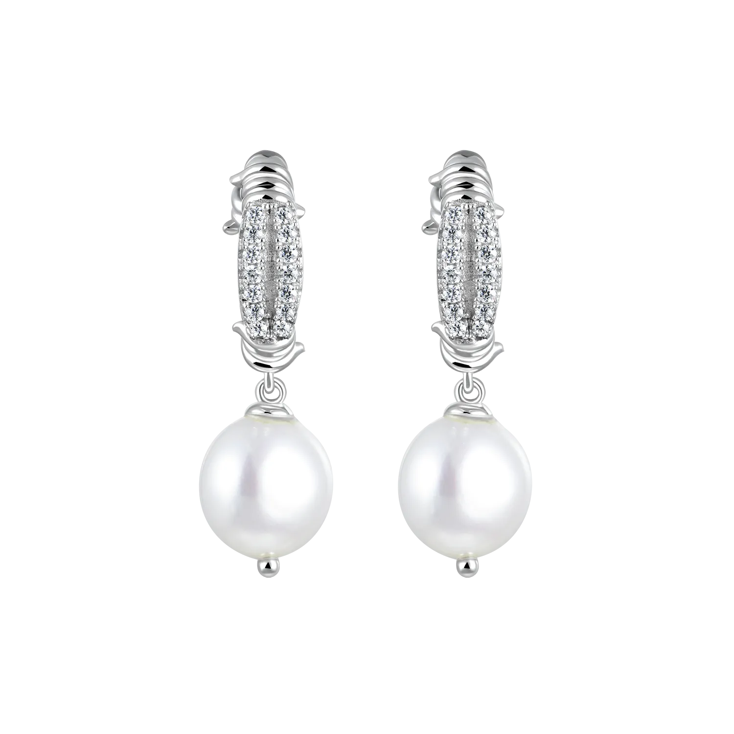 Barbed Wire Pearl Dangly Earring