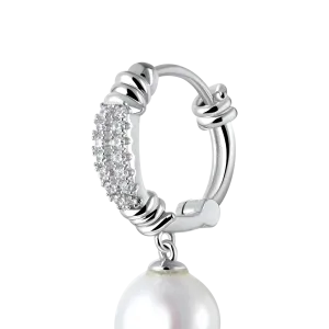 Barbed Wire Pearl Dangly Earring