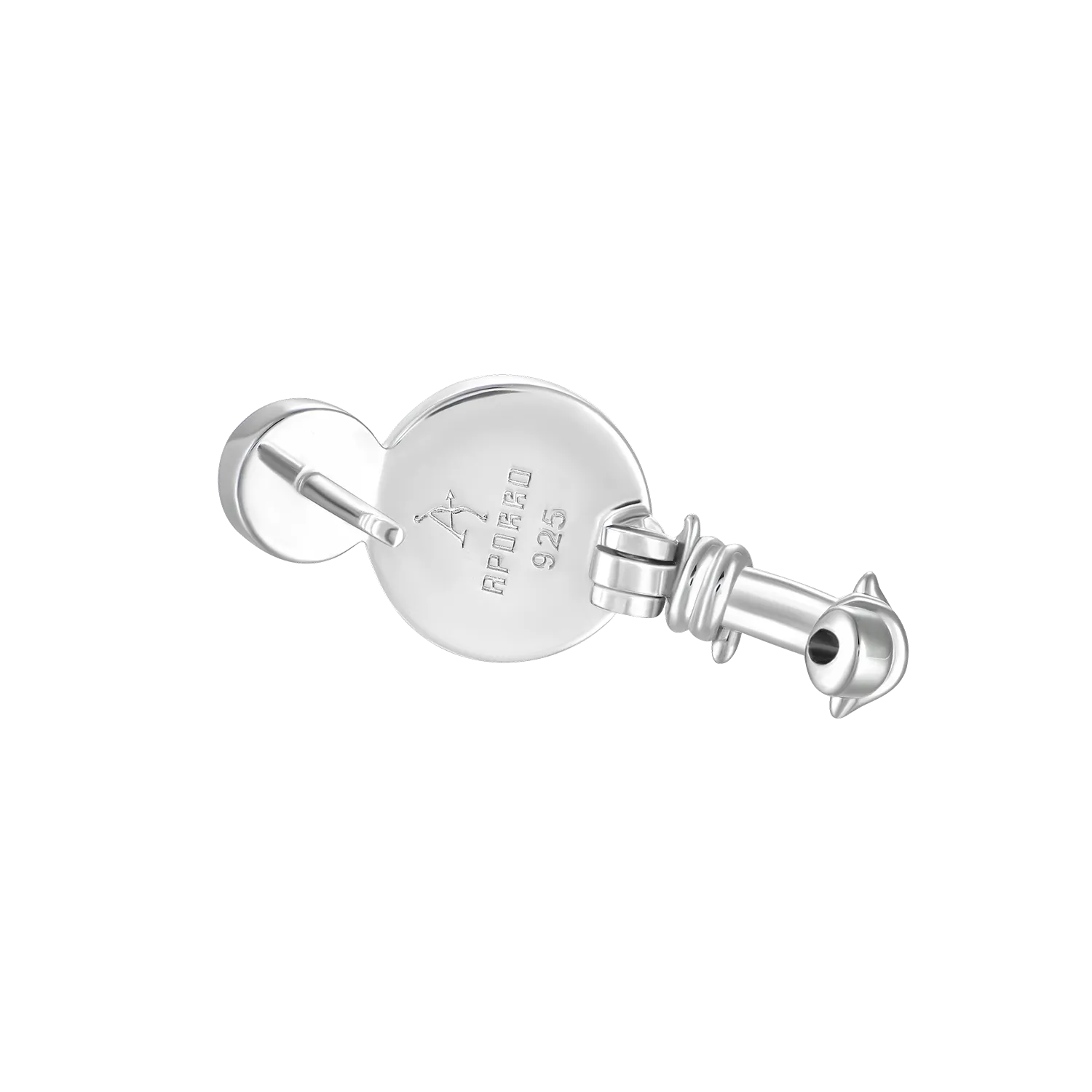 Barbed Wire Pearl Hoop Earring - Single