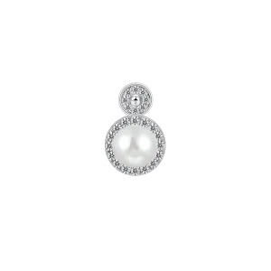 Barbed Wire Pearl Hoop Earring - Single