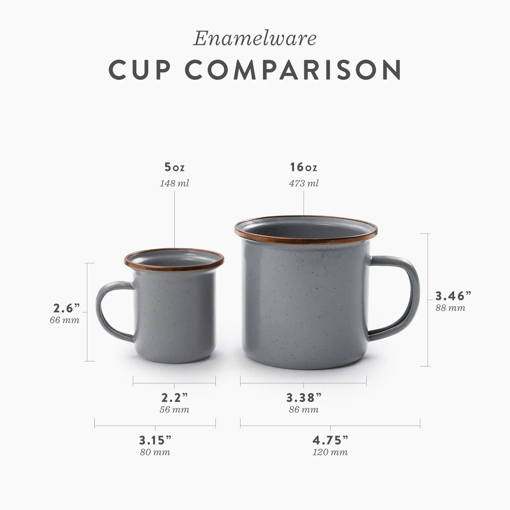 Barebones Enamel Camp Cup (Set of 2) - Slate Gray