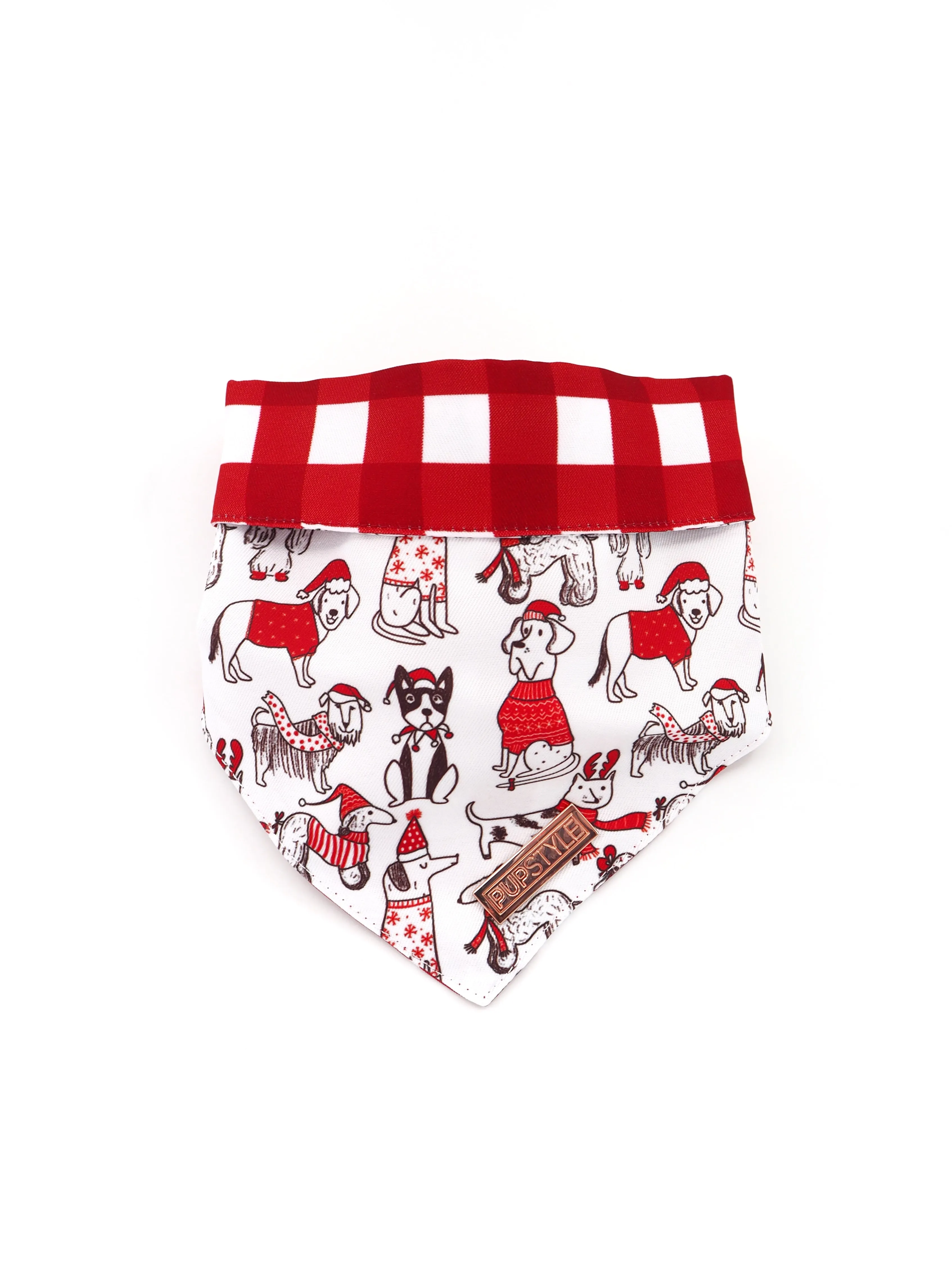Barking All the Way Reversible XMAS Bandana