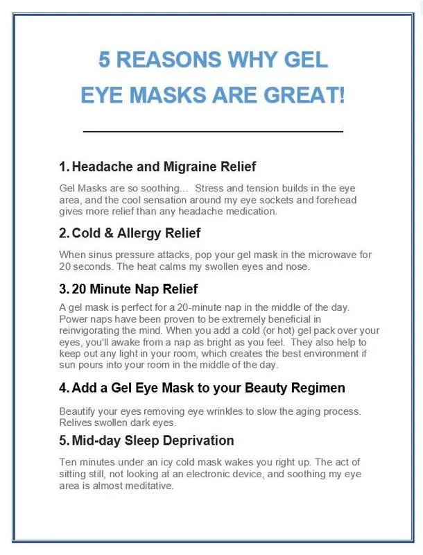 Best Eye Mask - Therapy Hot - Cold Gel Beads