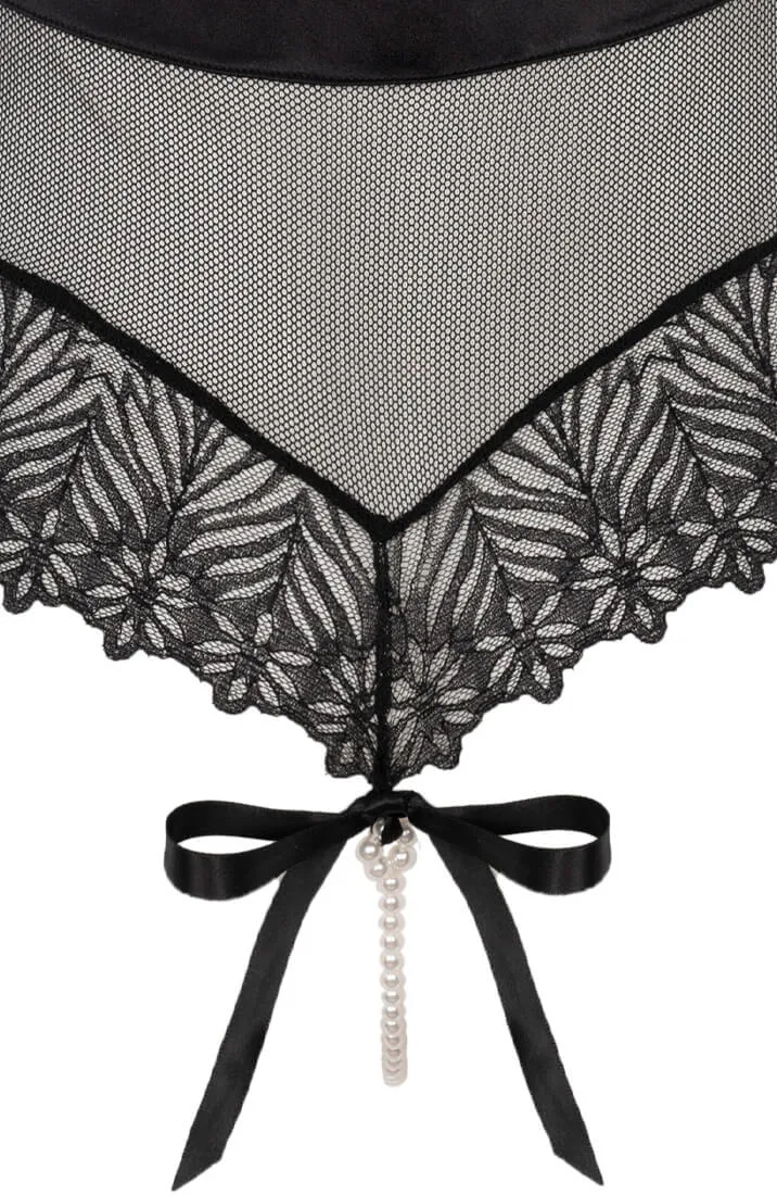 Black bodysuit with pearl string - Destino Body