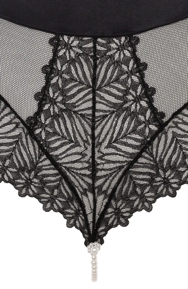 Black bodysuit with pearl string - Destino Body