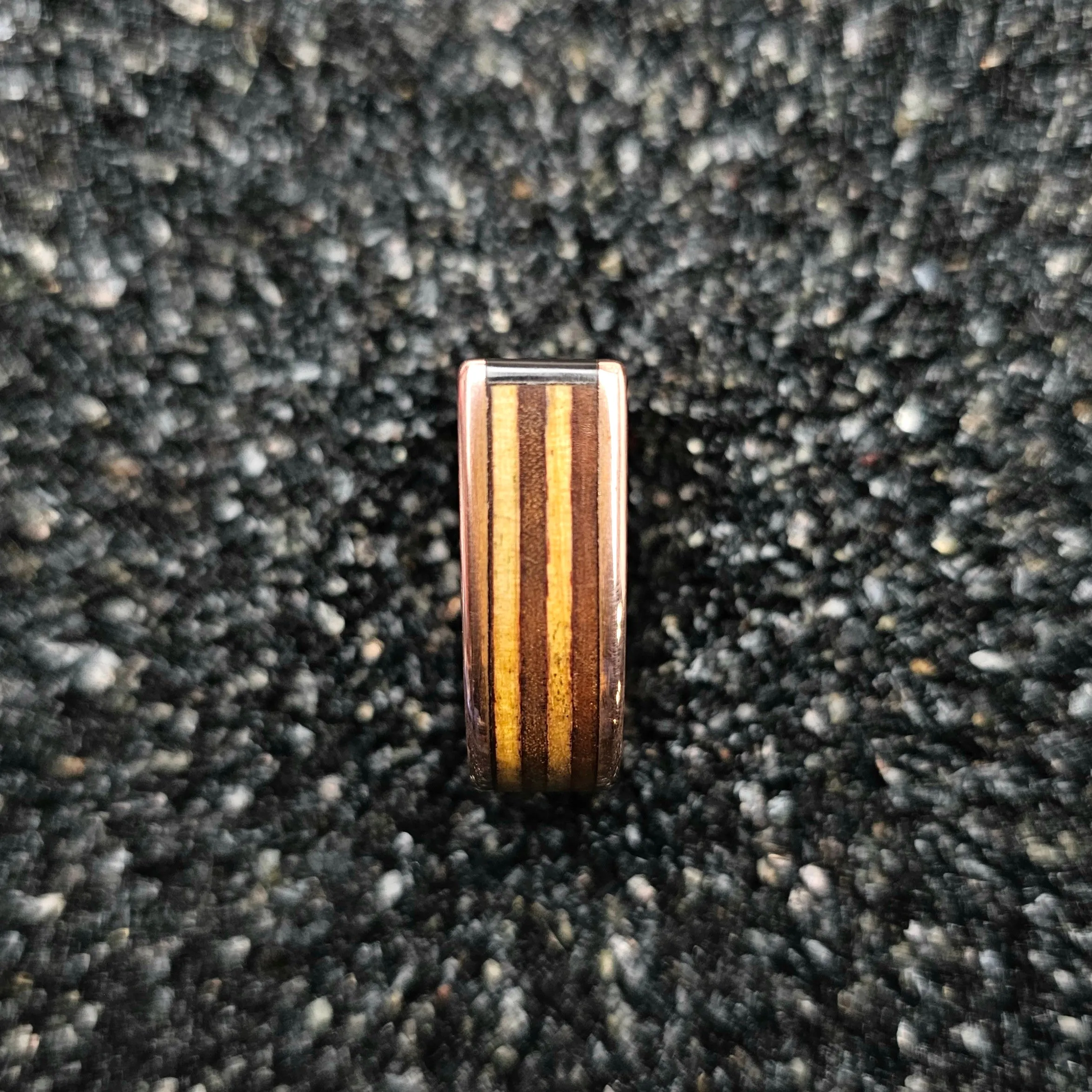Black Mother Of Pearl & Copper Ring - Size 6