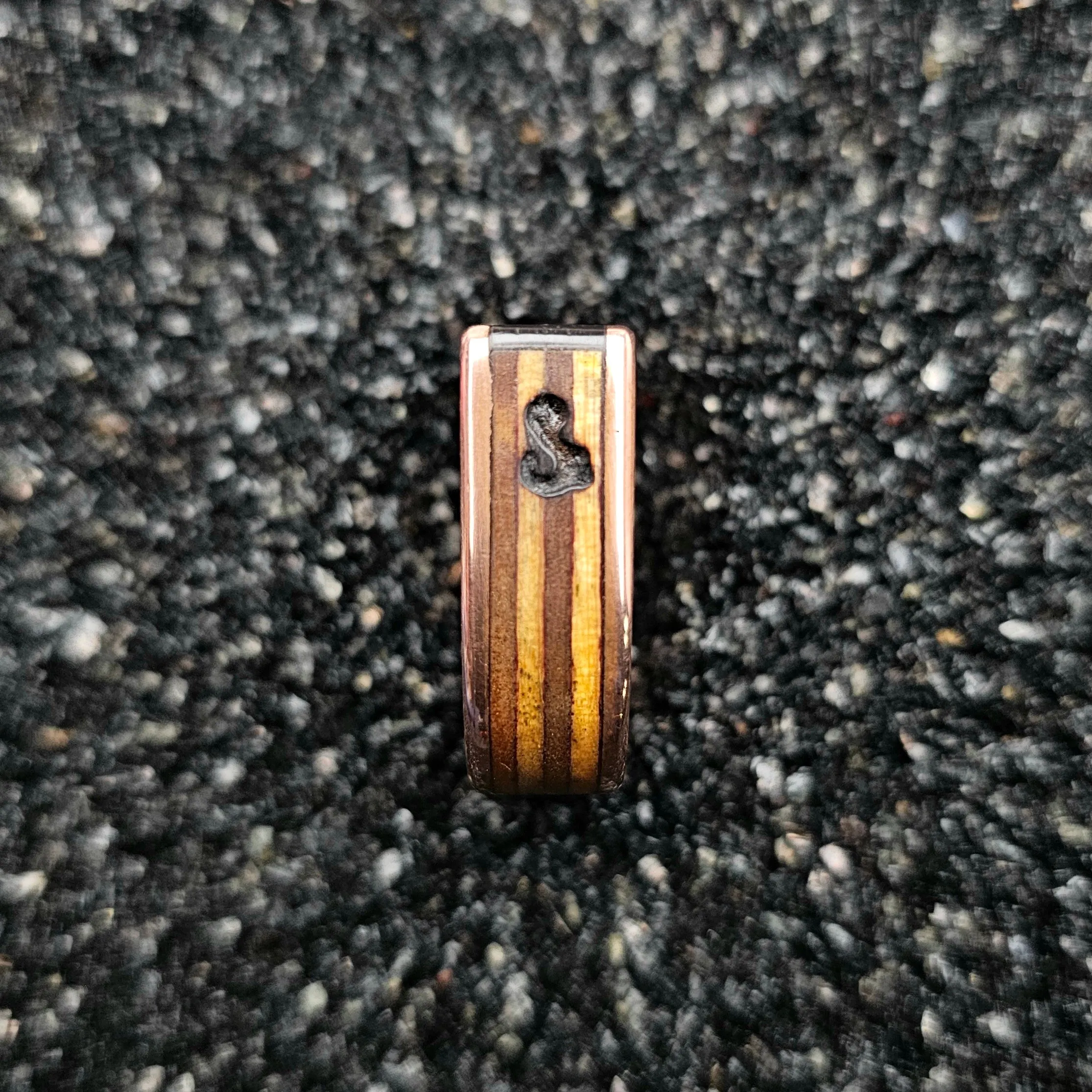 Black Mother Of Pearl & Copper Ring - Size 6