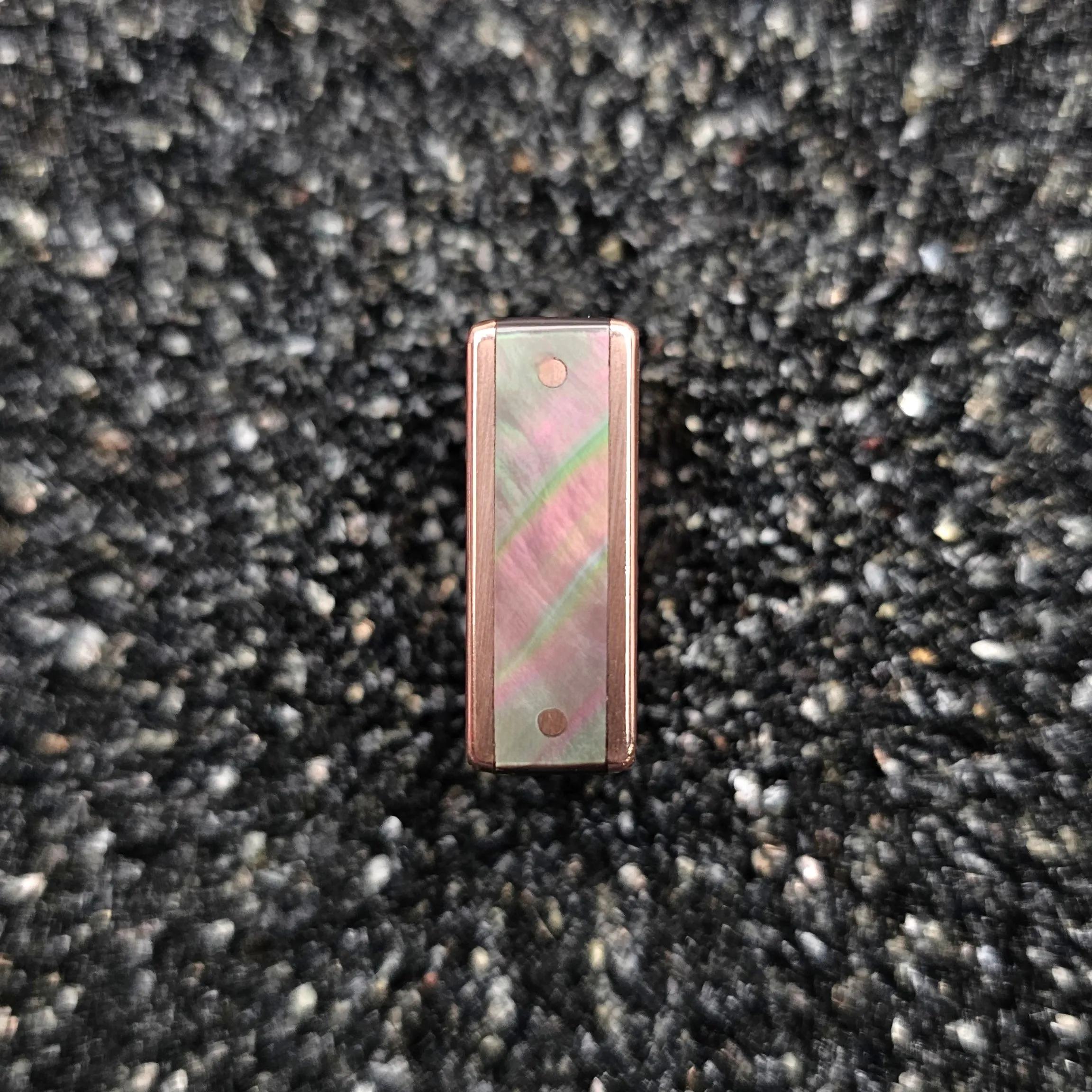 Black Mother Of Pearl & Copper Ring - Size 6