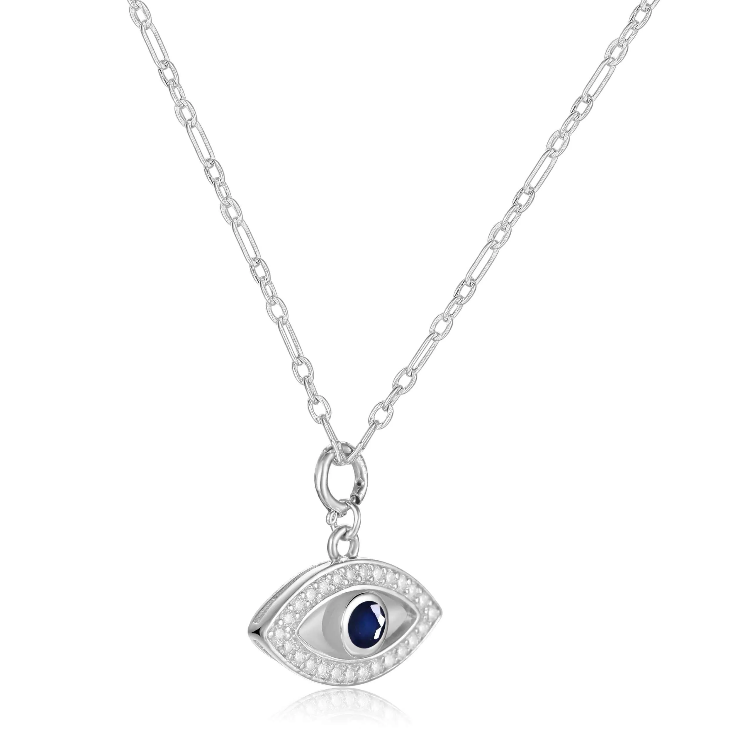 Blue Sapphire Evil Eye Necklace