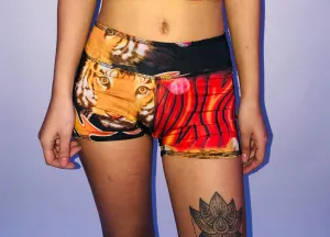 BOY SHORTS LOW RISE RED TIGER/HAWAIIAN FLORAL