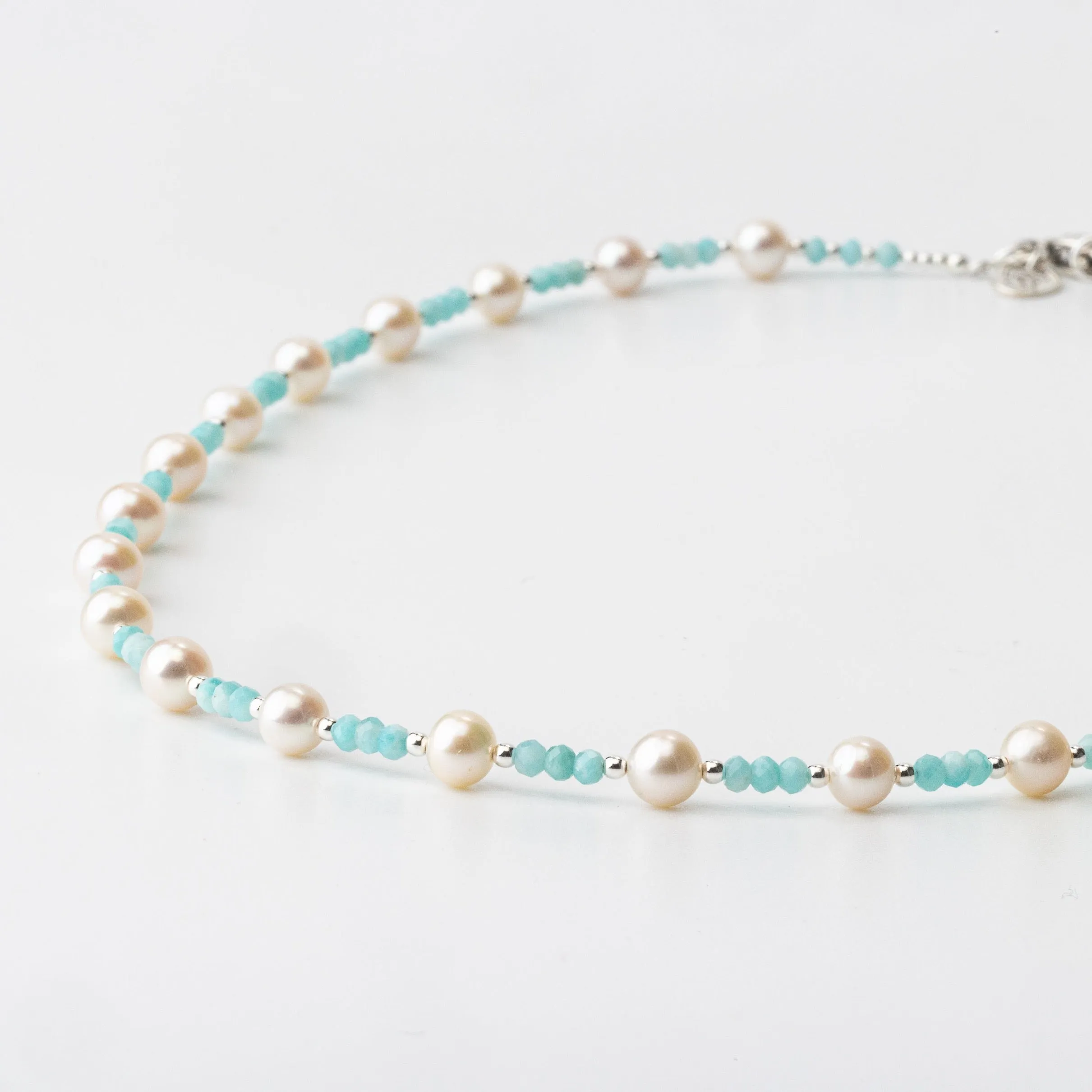 Breakfast at Cristy's Signature Pearl & Amazonite Necklace