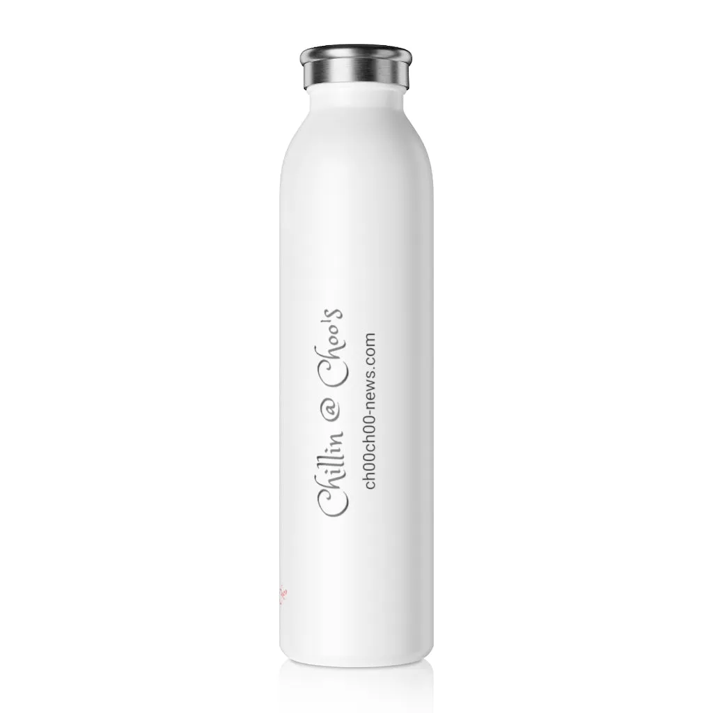 Choo Choo Logo Chillin @ Choo's Slim Water Bottle 20oz