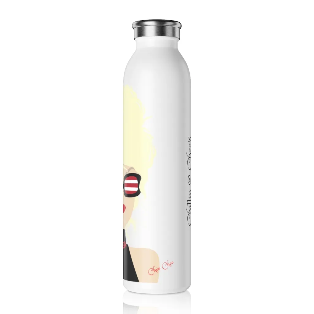 Choo Choo Logo Chillin @ Choo's Slim Water Bottle 20oz