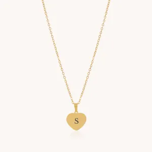 Classic Engravable Heart Necklace, Gold