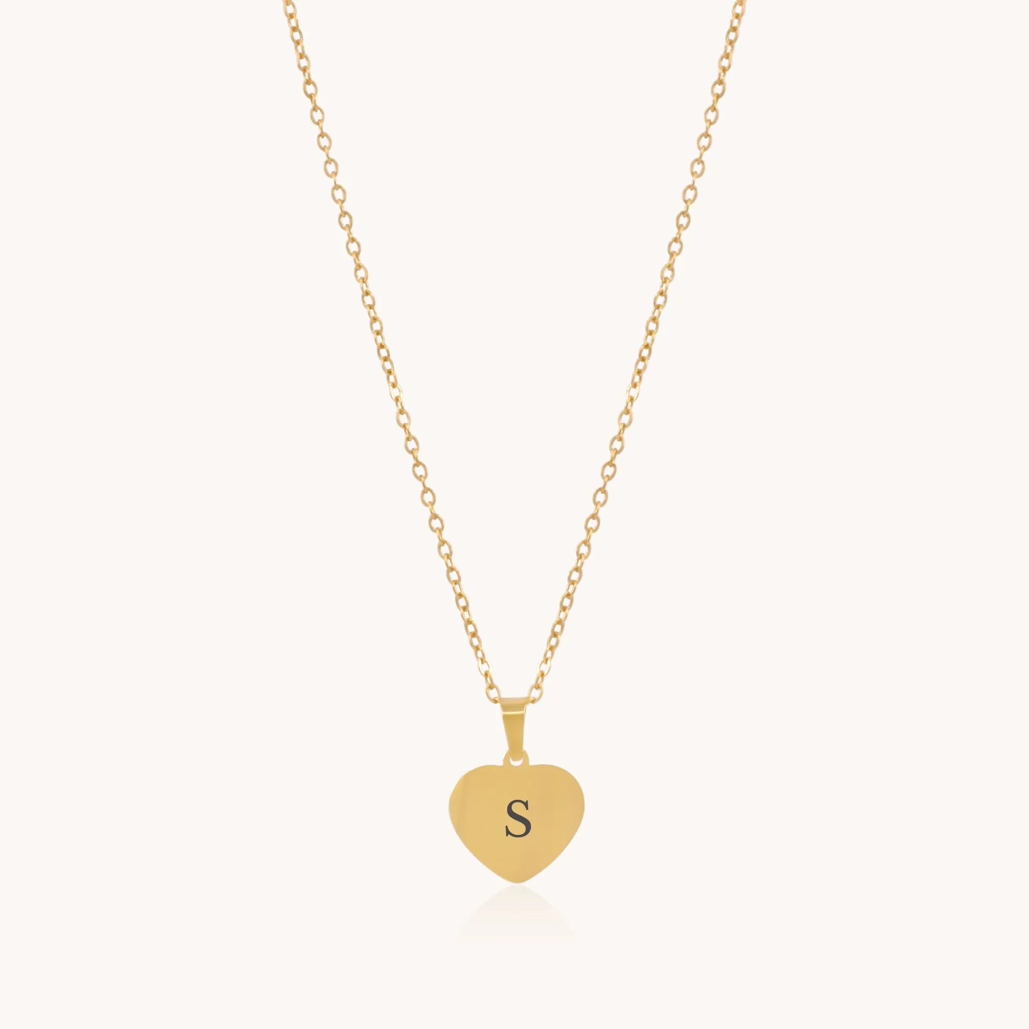 Classic Engravable Heart Necklace, Gold
