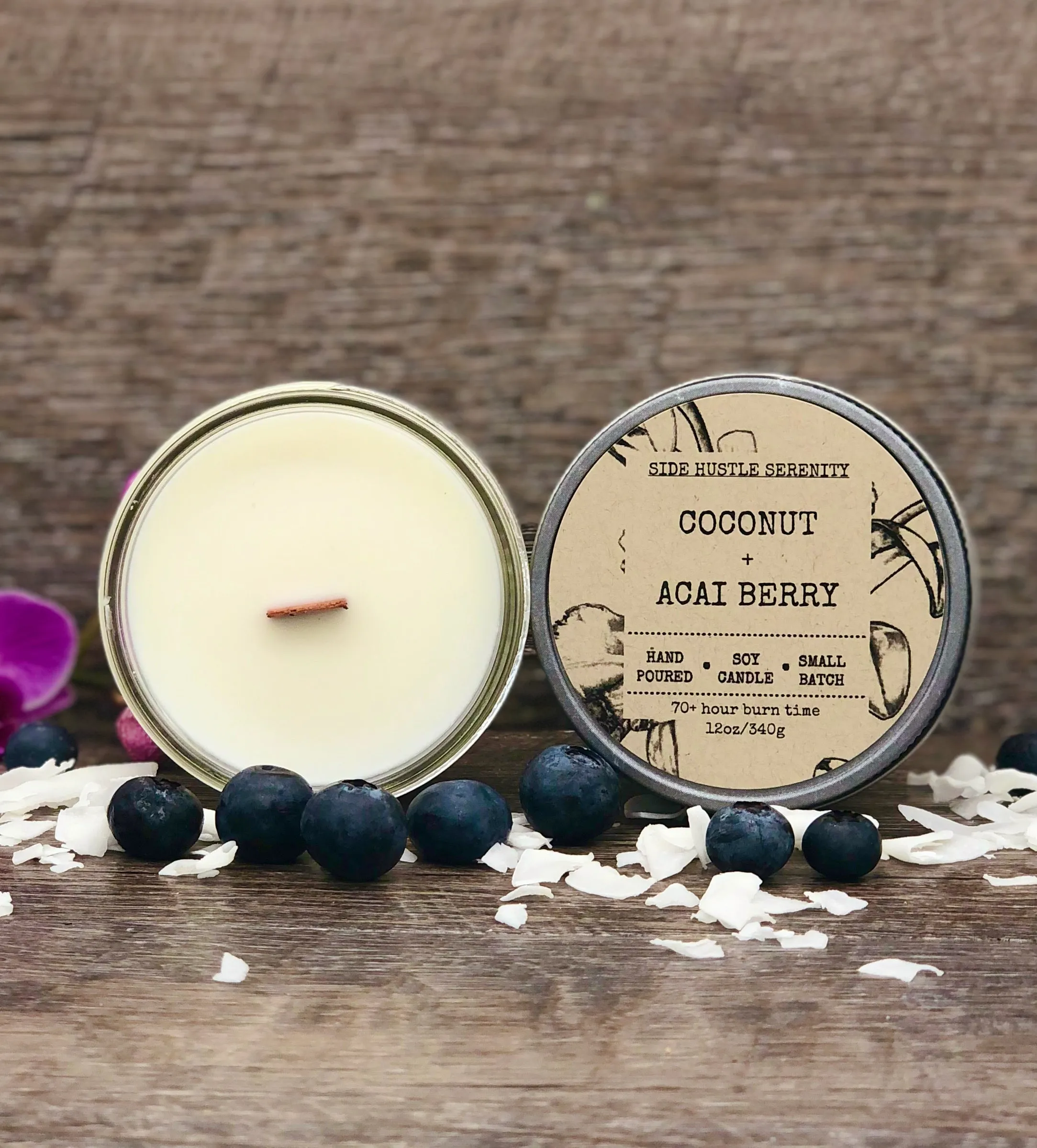 Coconut   Acai Berry Scented Soy Candle | 3.5oz