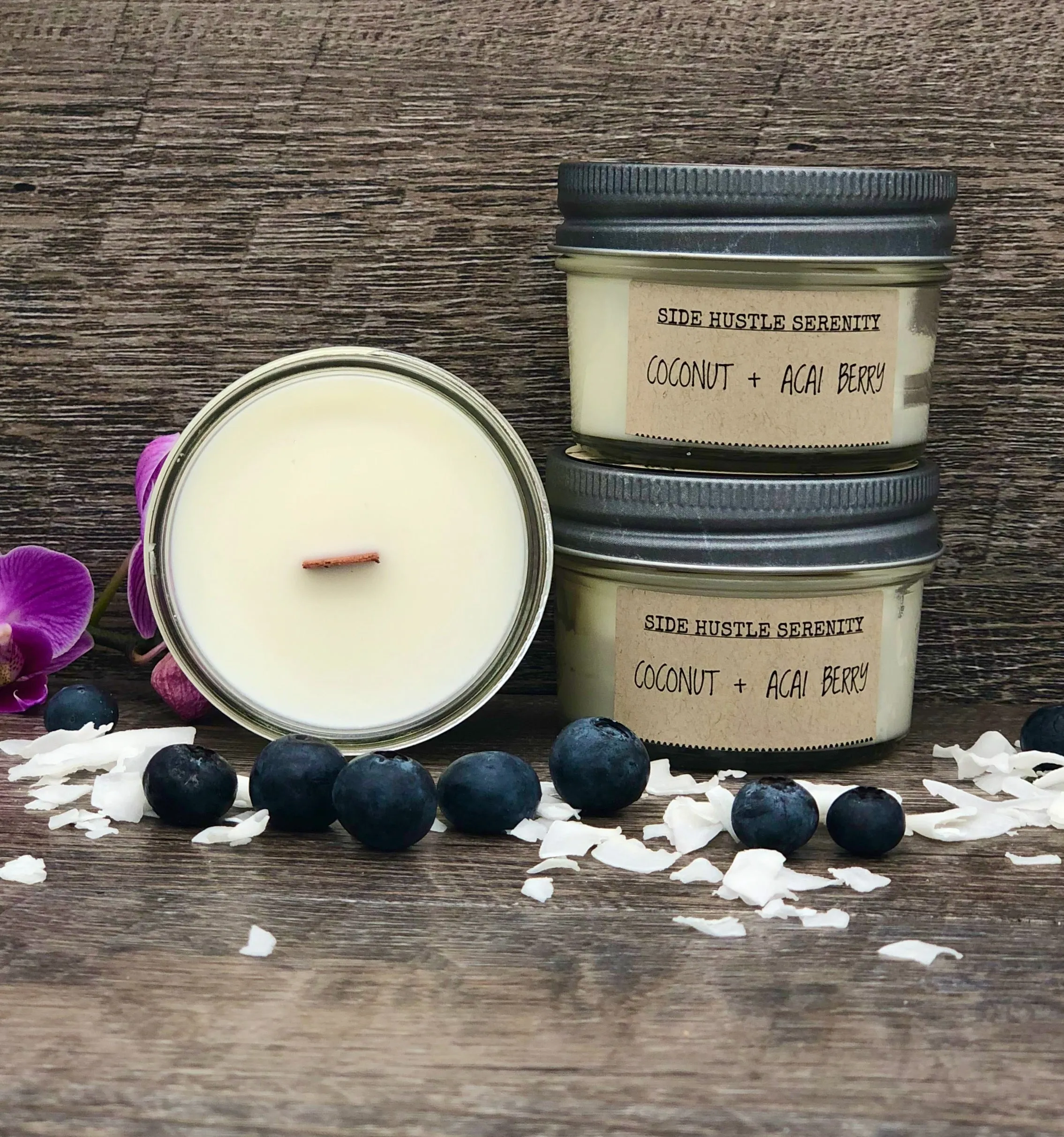 Coconut   Acai Berry Scented Soy Candle | 3.5oz