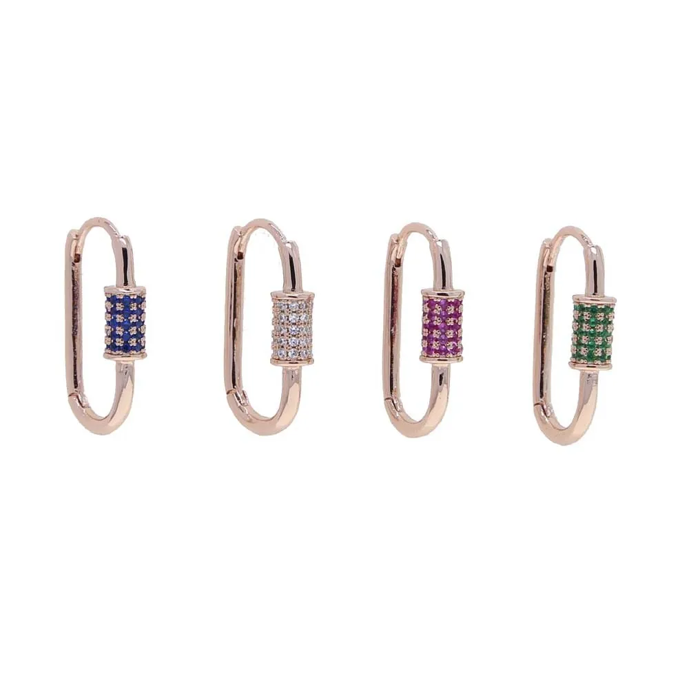 Cold Breeze U-Shaped Oval Hoop Earrings