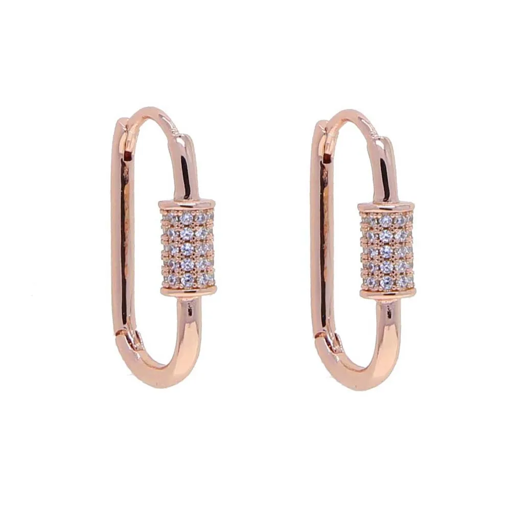 Cold Breeze U-Shaped Oval Hoop Earrings
