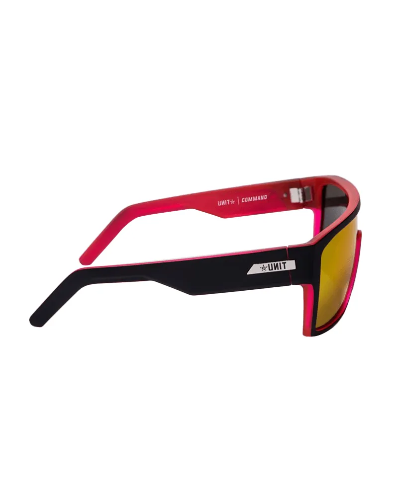 Command Polarised Sunglasses - Matte Black/Neon Pink