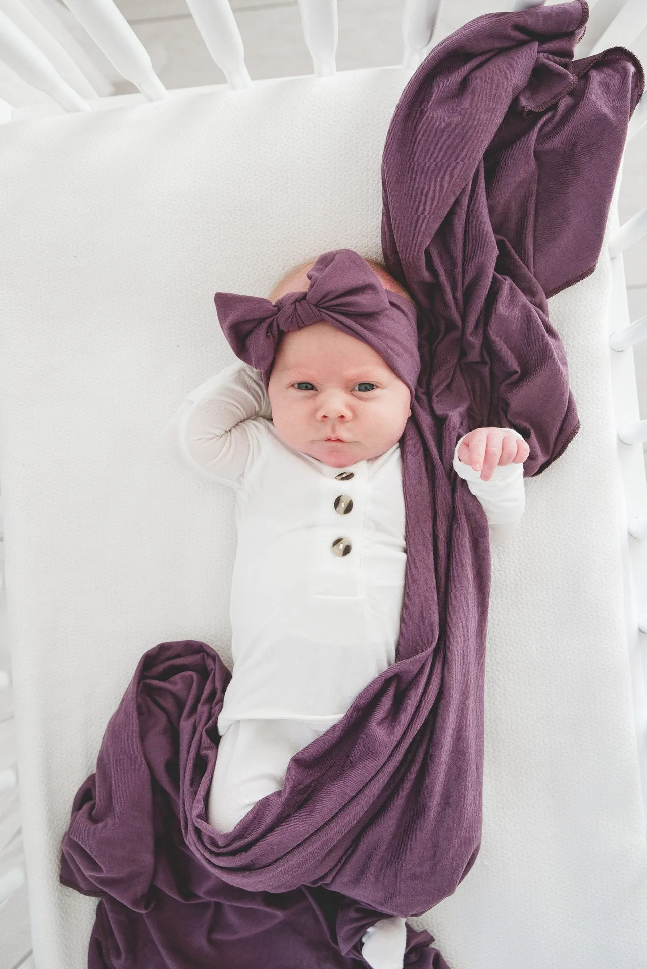Copper Pearl Plum Knit Headband