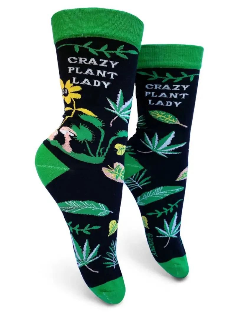 Crazy Plant Lady Womens Crew Socks