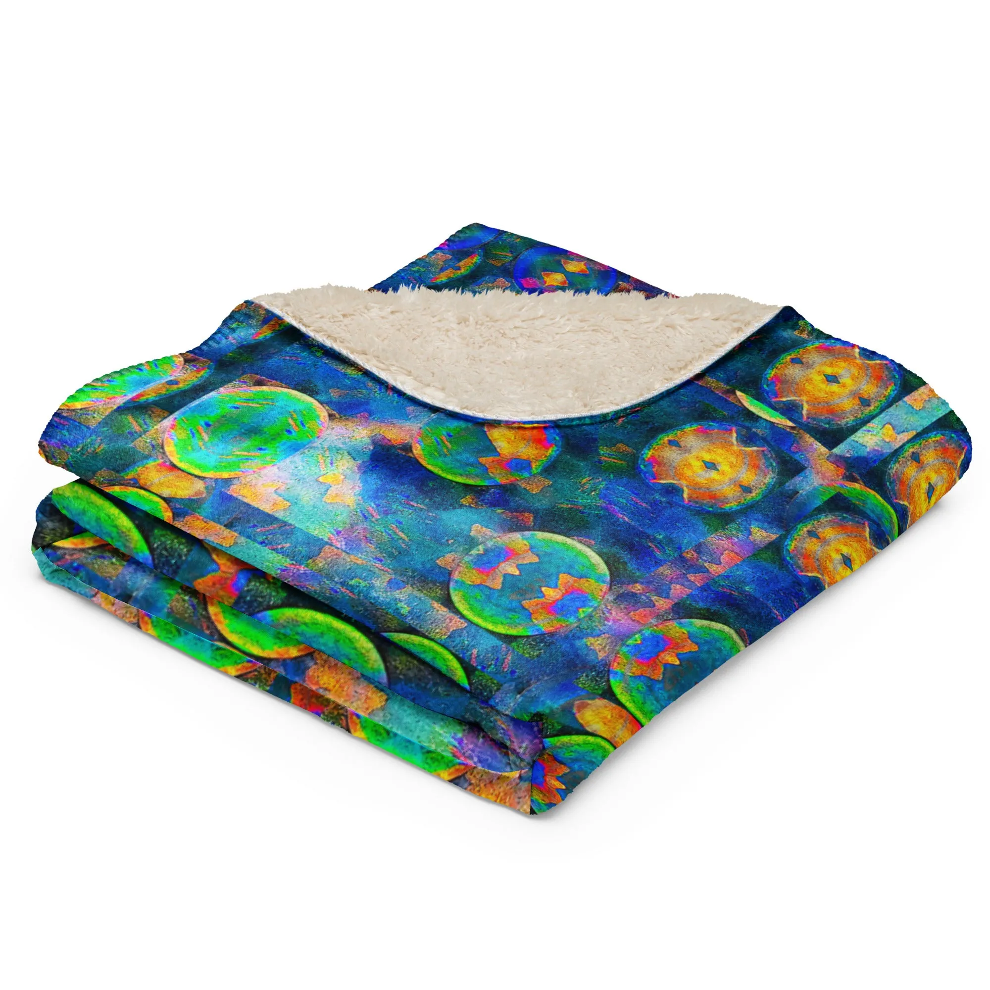 Cream Sherpa Fleece Blanket (Opal Skies Cantus Primus) RJSTHW2024 RJS