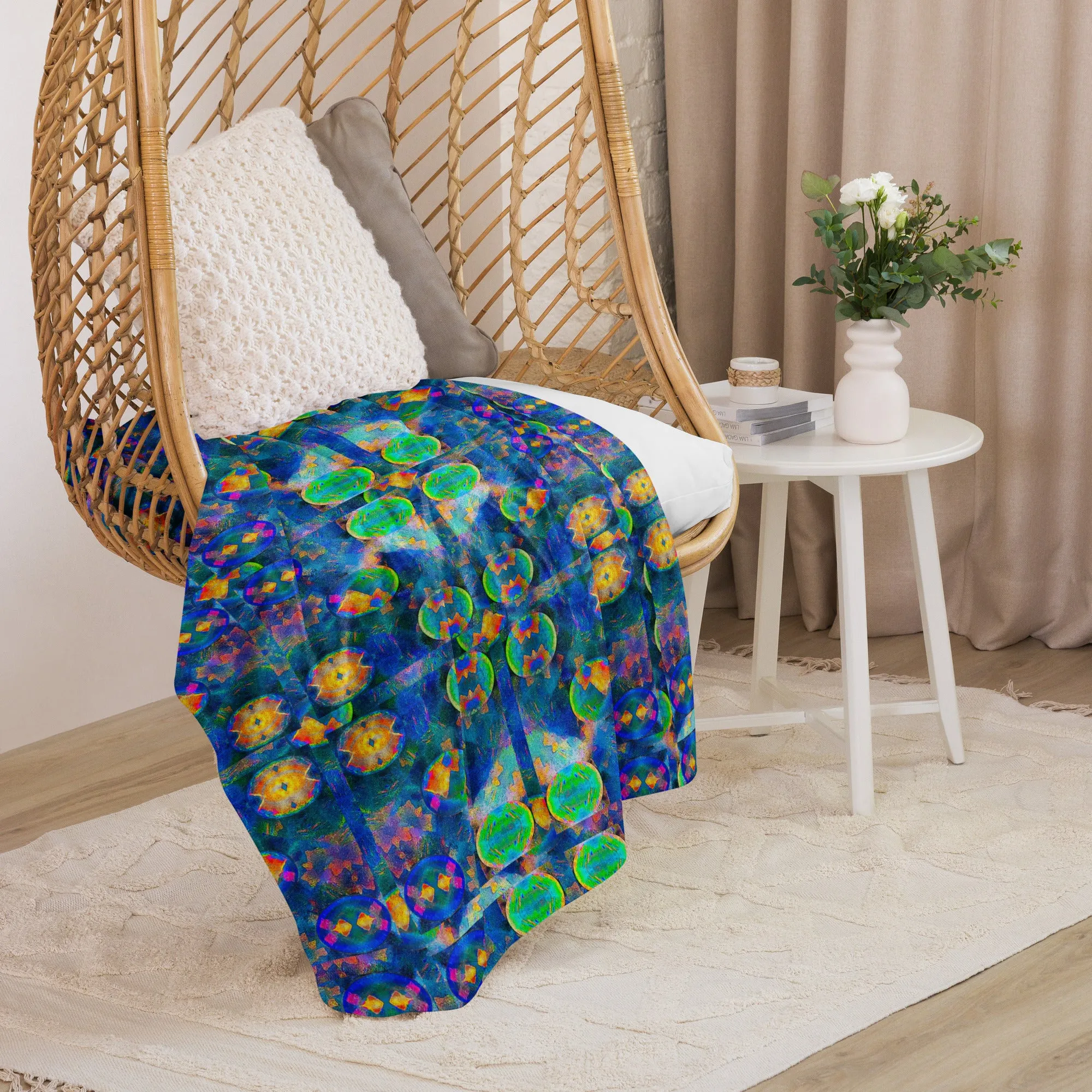 Cream Sherpa Fleece Blanket (Opal Skies Cantus Primus) RJSTHW2024 RJS