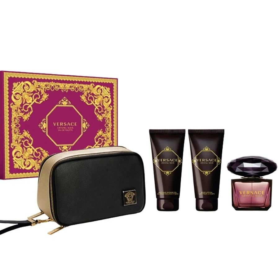 Crystal Noir by Versace for Women 3.0 oz EDT 4 PC Gift Set