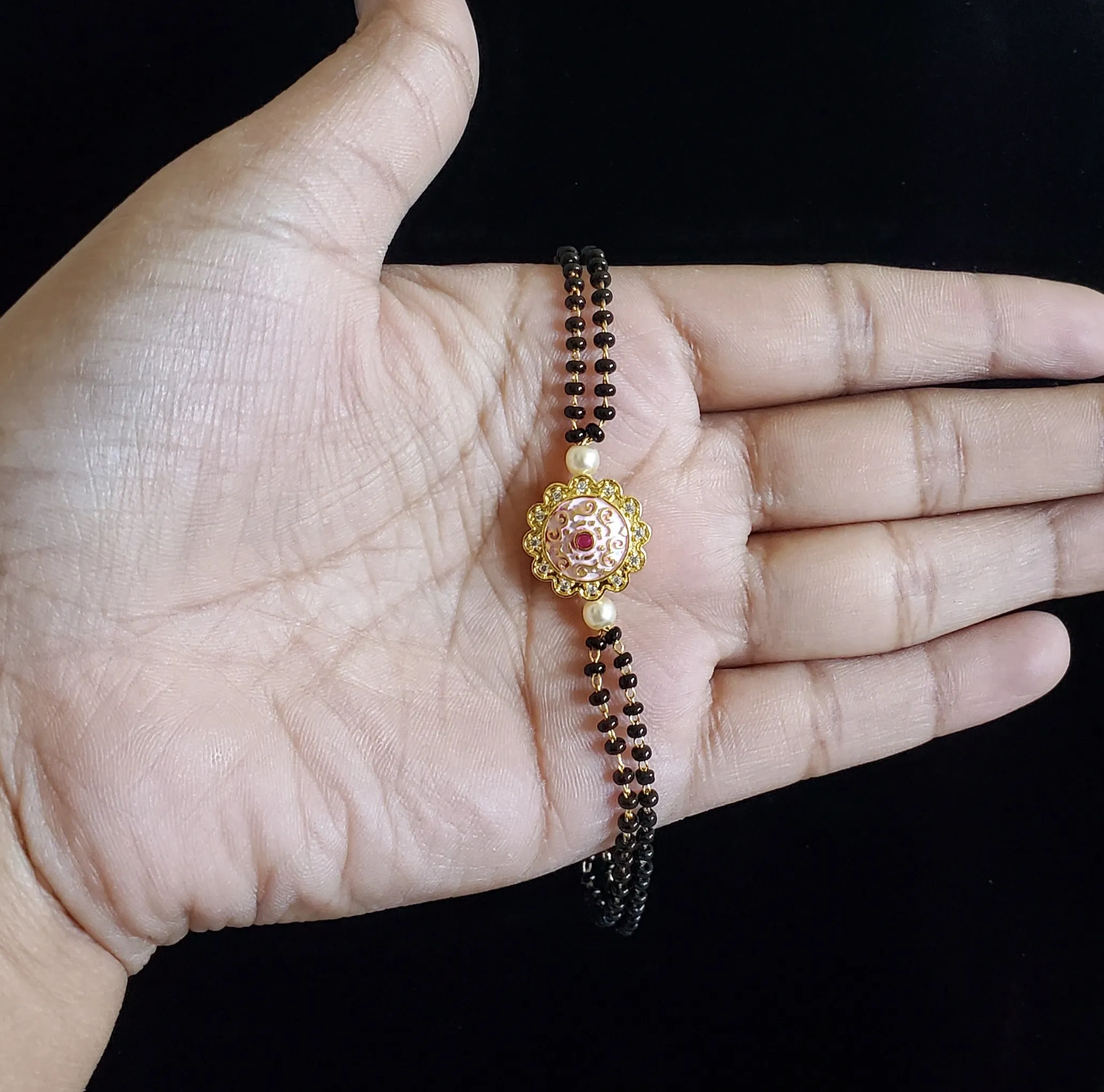 Cz Delicate Bracelet With Gold Plating NV8 Pink
