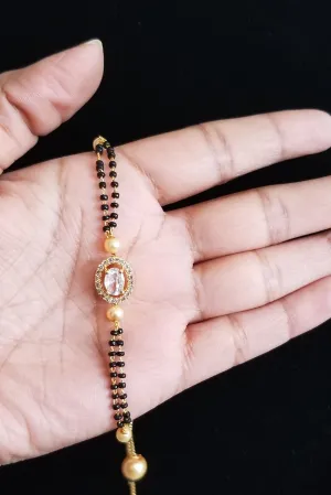 Cz Hand Mangalsutra Bracelet With Gold Plating SR4 White
