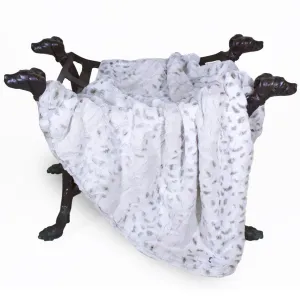 Deluxe Dog Blanket in Pearl Leopard Faux Fur (Custom Drop Ship)