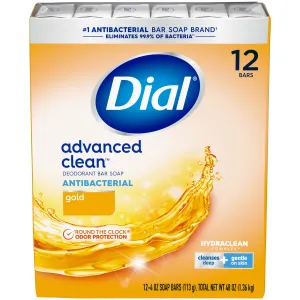 Dial Antibacterial Deodorant Bar Soap, Gold, 4 Ounce, 12 Bars