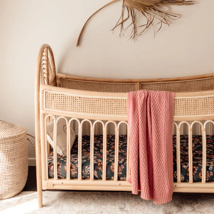 Diamond Knit Baby Blanket - Rosa