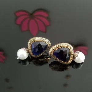 Dual Finish Pearl Drop Earrings 1705