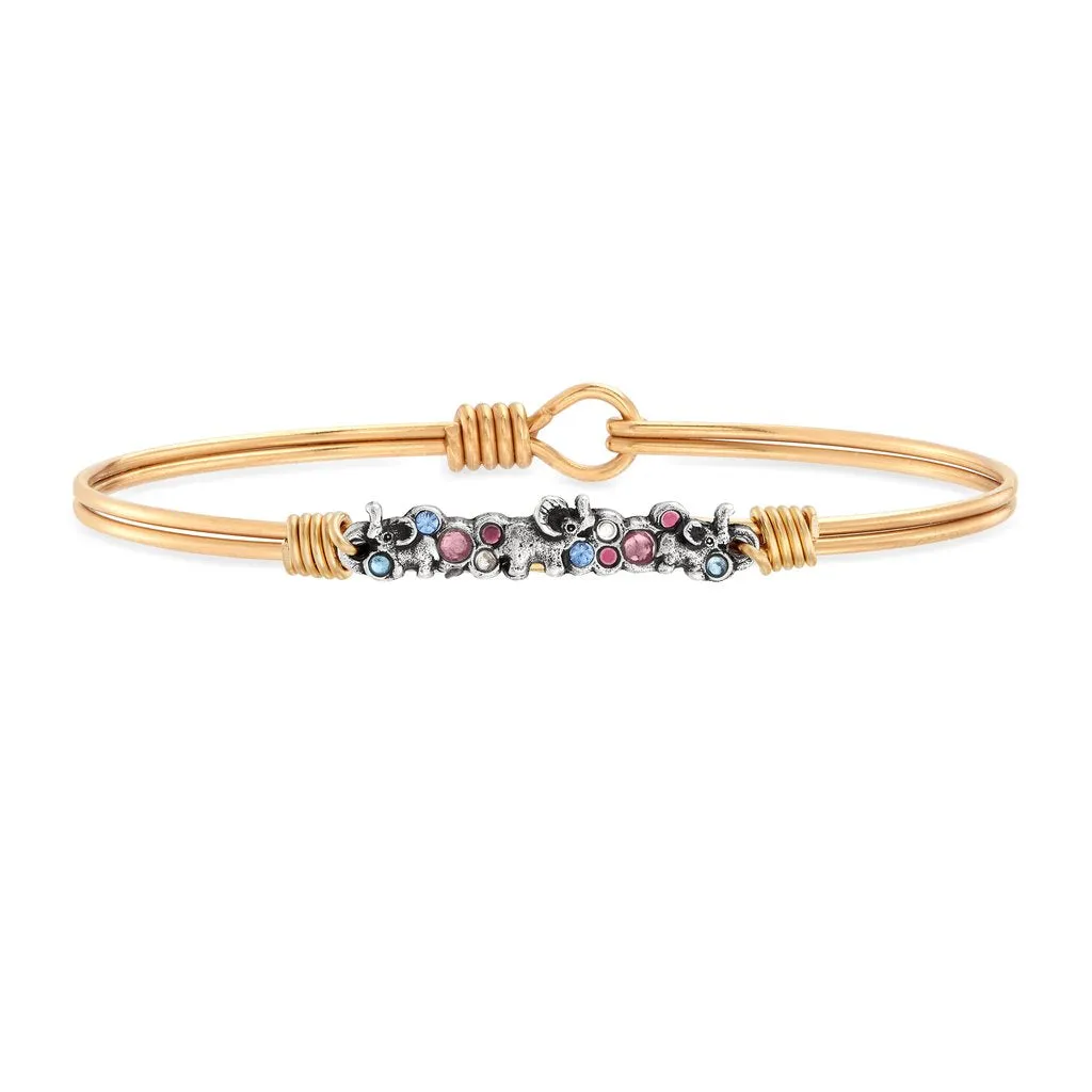 Elephant Medley Bangle Bracelet