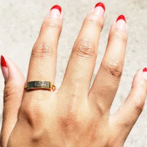 Engraved Plate Ring
